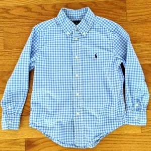 Boys Size 5 Ralph LaurenBlue and White Shirt